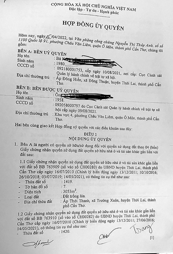 Ðất được thích hợp đồng ủy quyền Ðất được hợp đồng ủy quyền